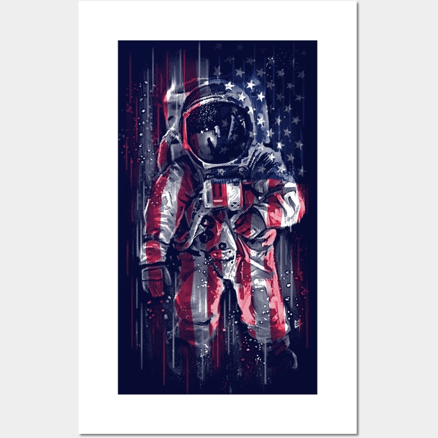 Astronaut Flag Wall Art by c0y0te7